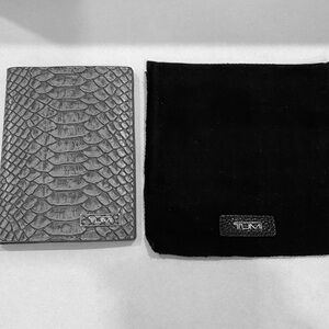TUMI Metallic Snakeskin Passport/Travel Holder with Cover